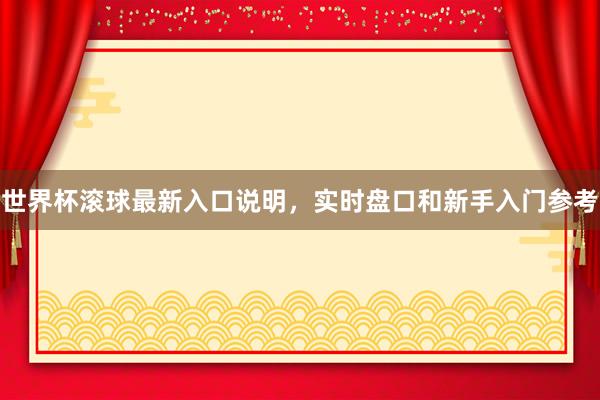 世界杯滚球最新入口说明，实时盘口和新手入门参考